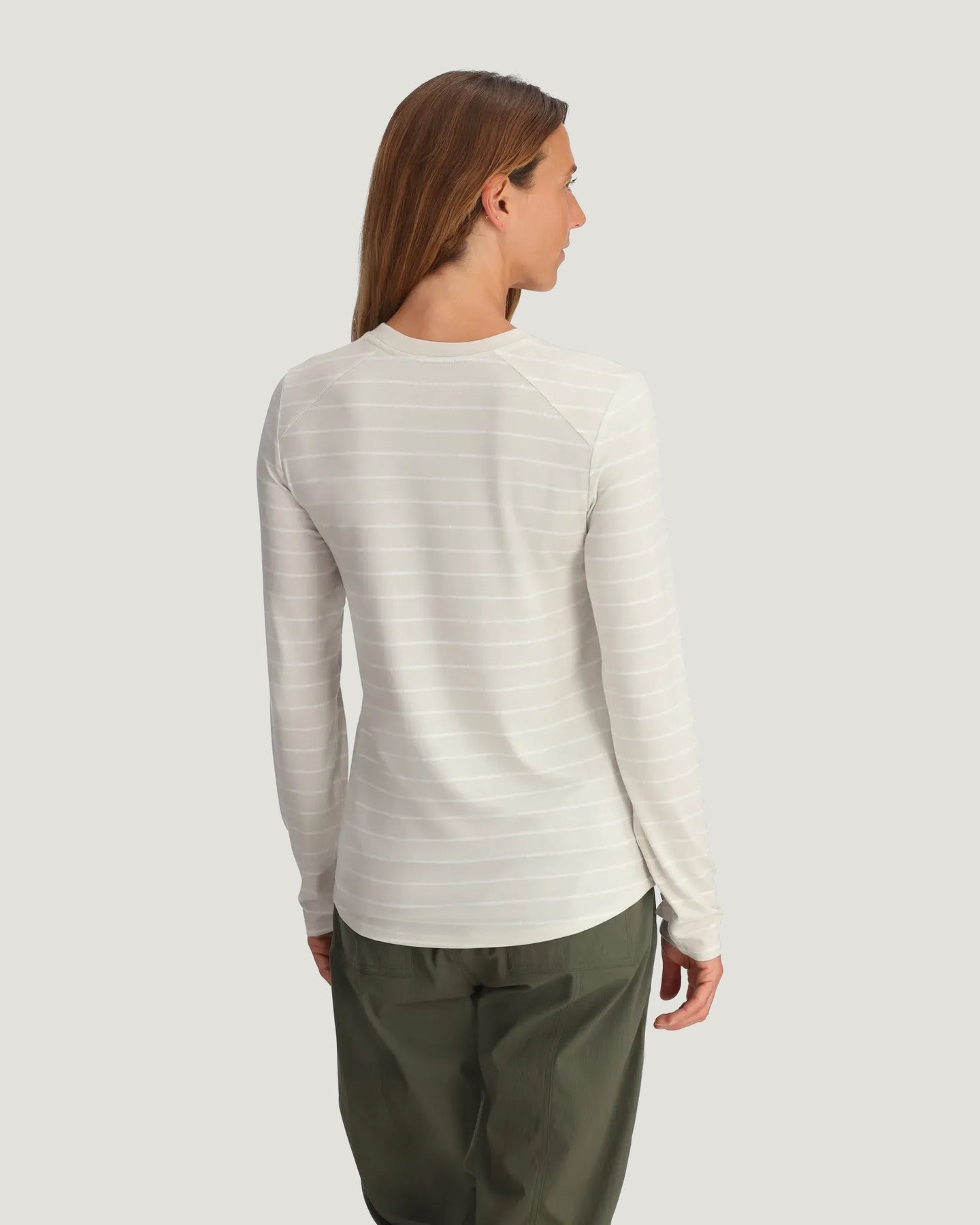 Free Fly Women's Bamboo Shade Long Sleeve II 772-Dash Stripe Birch M