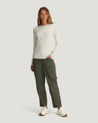 Free Fly Women's Bamboo Shade Long Sleeve II 772-Dash Stripe Birch M