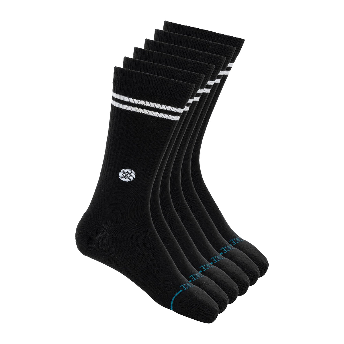 Stance Core 6 Pack Crew Socks BLK-Black L