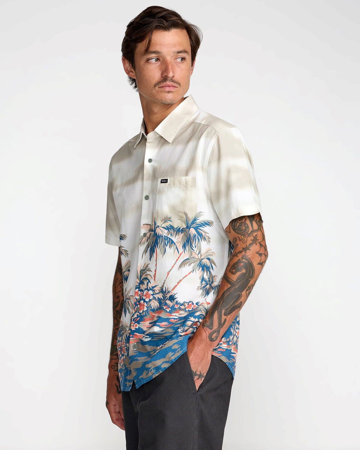 RVCA PENINSULA SS WOVEN MUL-MULTI L