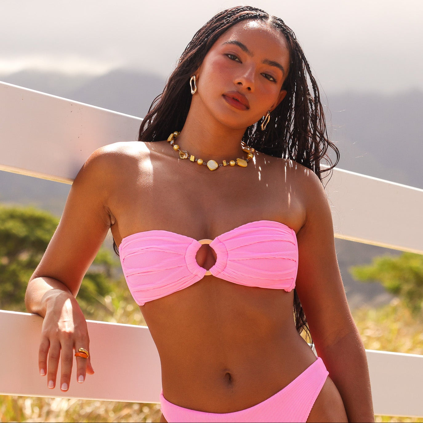 KulanI Kinis Strapless Bandeau Top FairyFloss XS