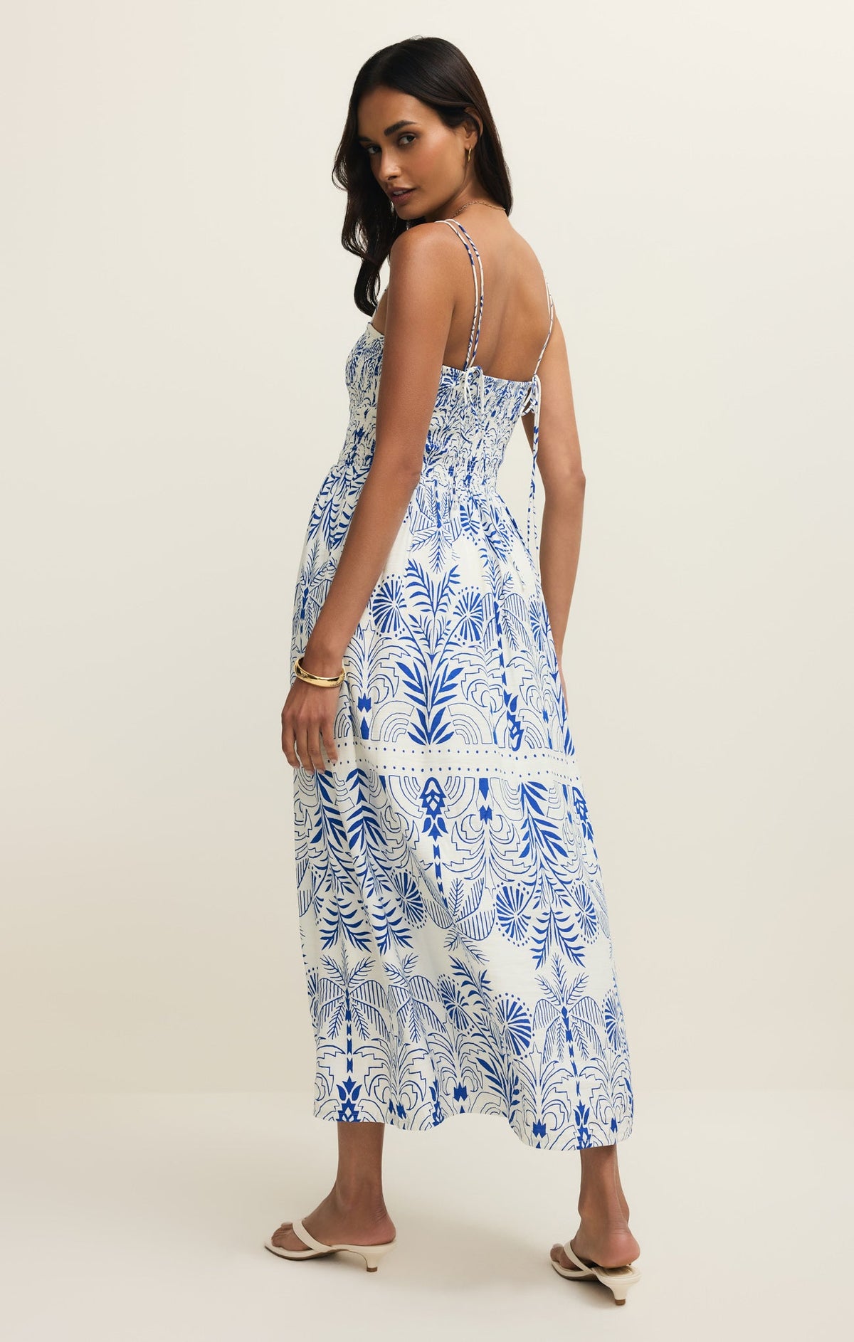 Z Supply Nadine Palm Maxi Dress  nautical L