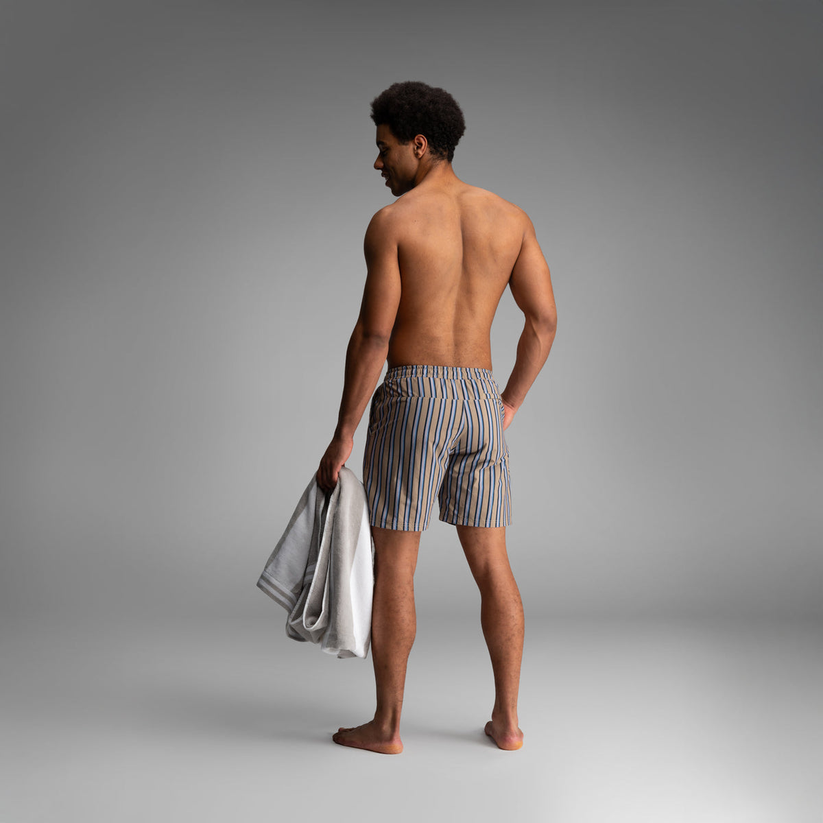 BN3TH WAVE SHORT 2N1 7IN MENSWEAR A067-STRIPE-BEIGE M