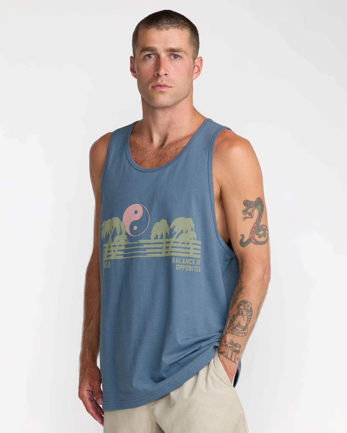 RVCA BALANCE HORIZON SS VNY-VINTAGE NAVY XL