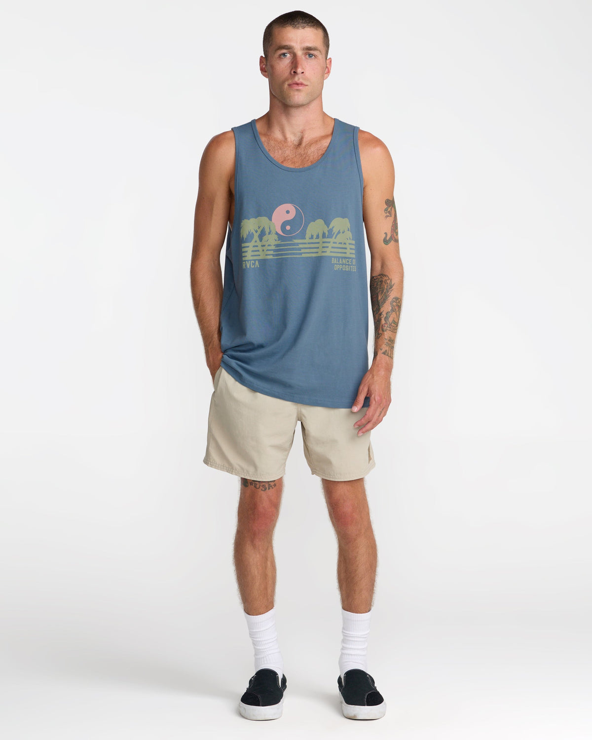 RVCA BALANCE HORIZON SS VNY-VINTAGE NAVY XL