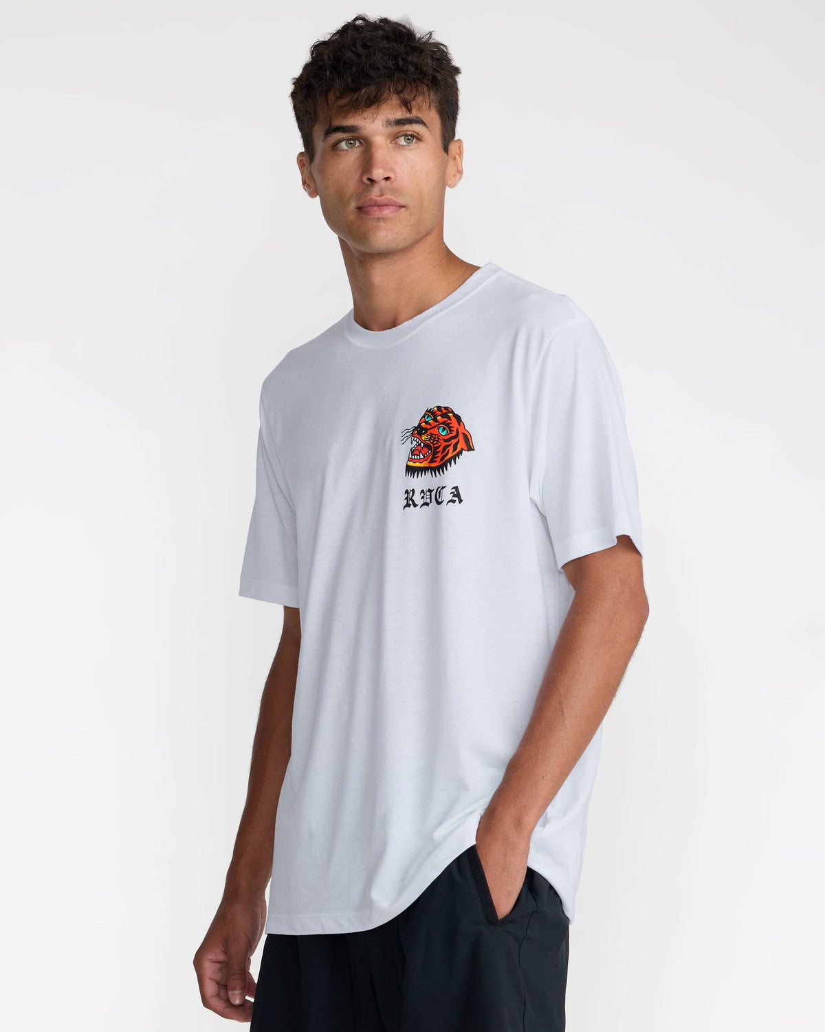 RVCA KALEB TIGER SS WHT-WHITE L