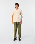 The Critical Slide Society Rails Knit Polo - Ecru M