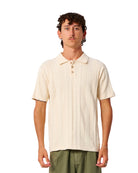 The Critical Slide Society Rails Knit Polo - Ecru M