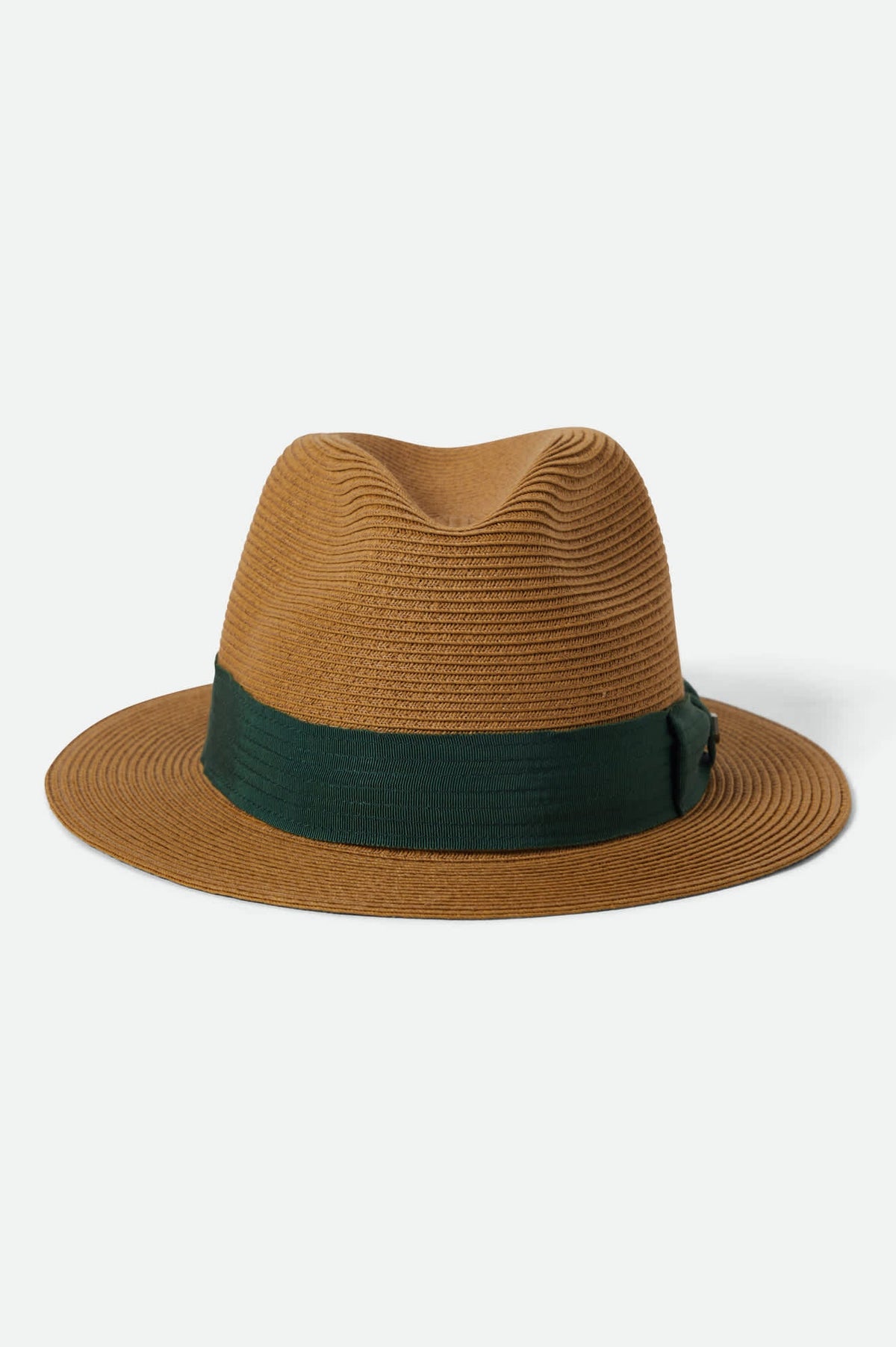 Brixton Roma Straw Fedora Dark Tan/Primal Green L/XL