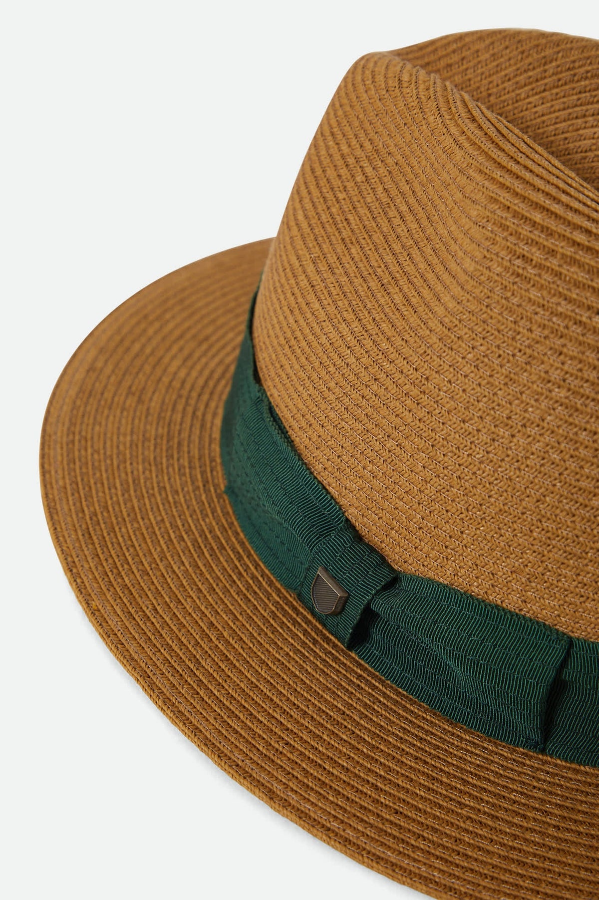Brixton Roma Straw Fedora Dark Tan/Primal Green L/XL