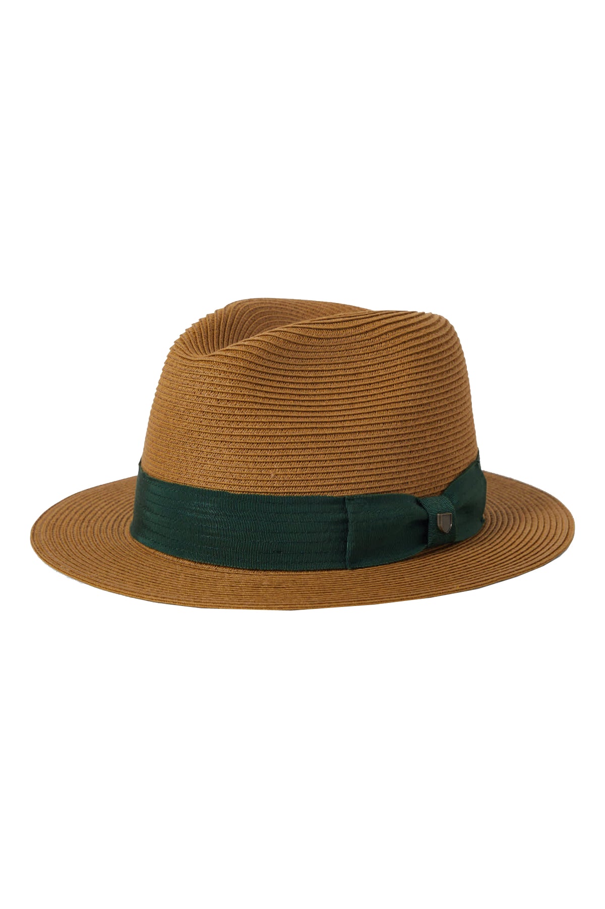 Brixton Roma Straw Fedora Dark Tan/Primal Green L/XL