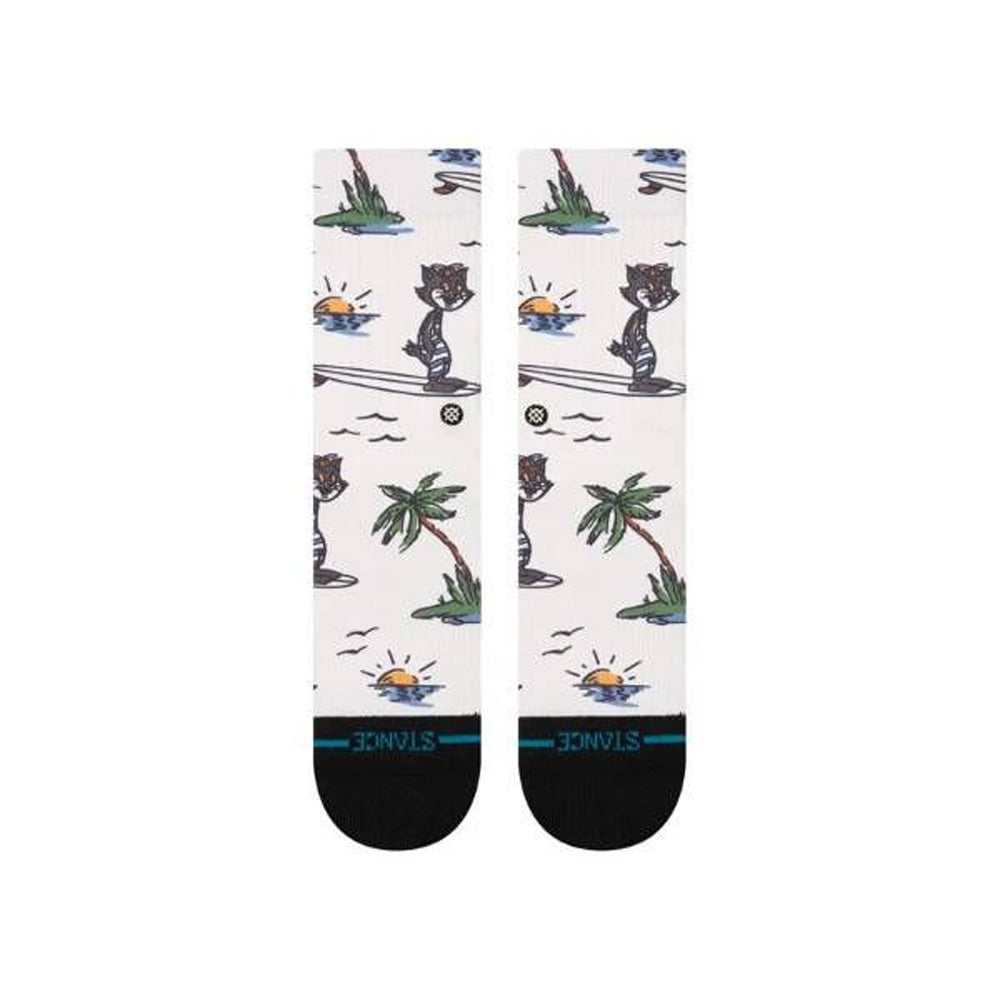 Stance Kool Katz Surf Crew Socks White Traditional OS