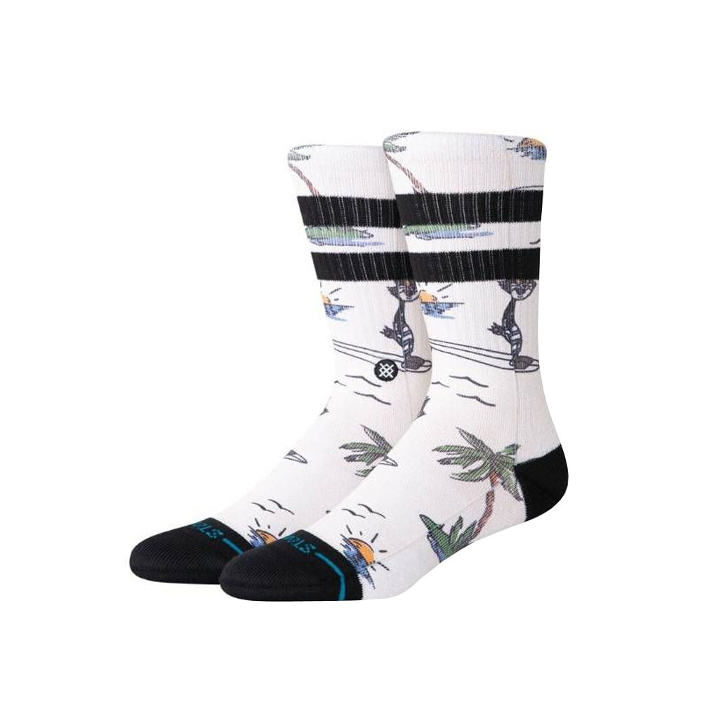Stance Kool Katz Surf Crew Socks White Traditional OS