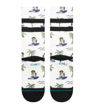 Stance Surfin Monkey Crew Sock White Traditional OS