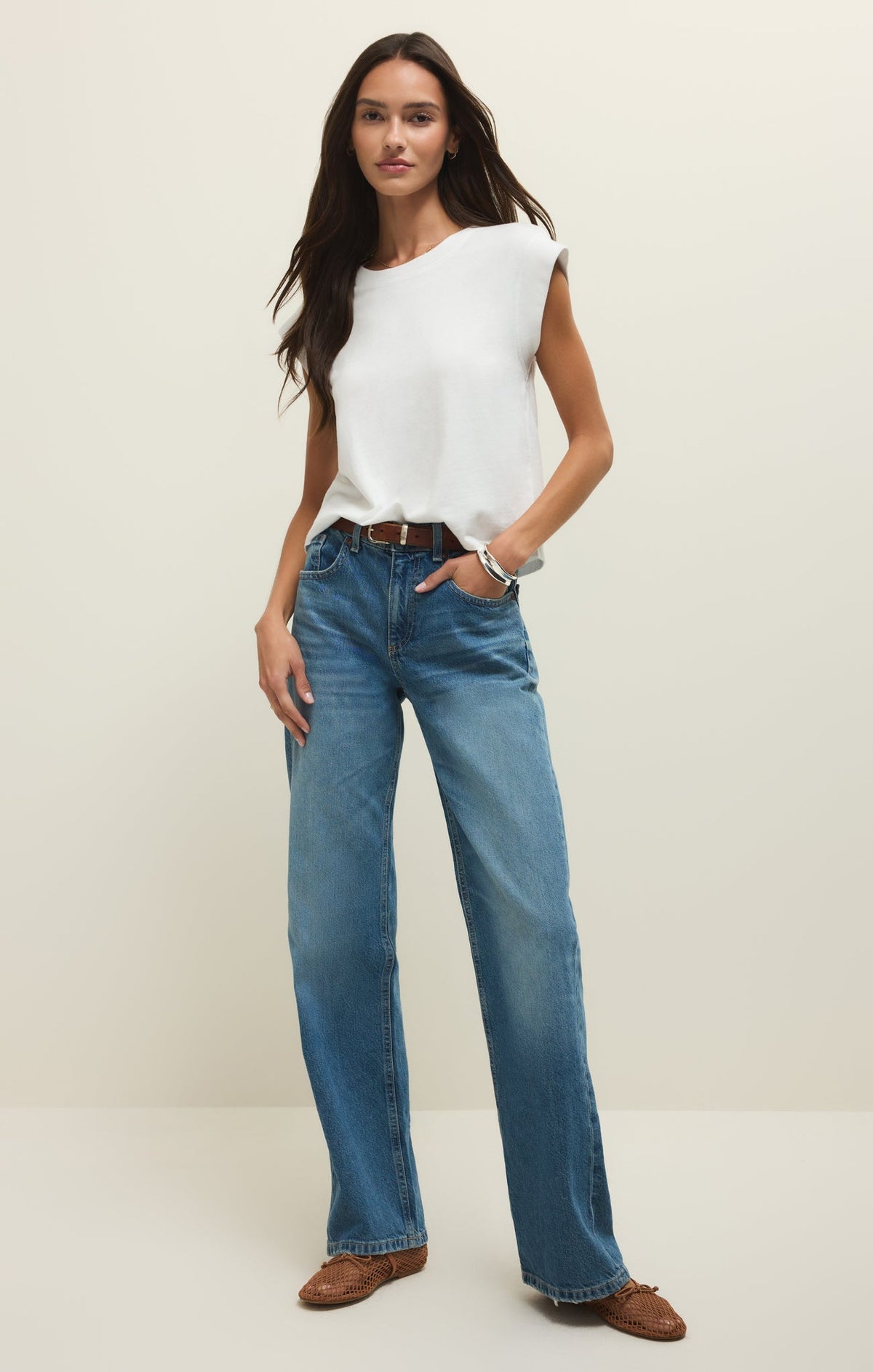 Z Supply Camino Jersey Top  WHT XS