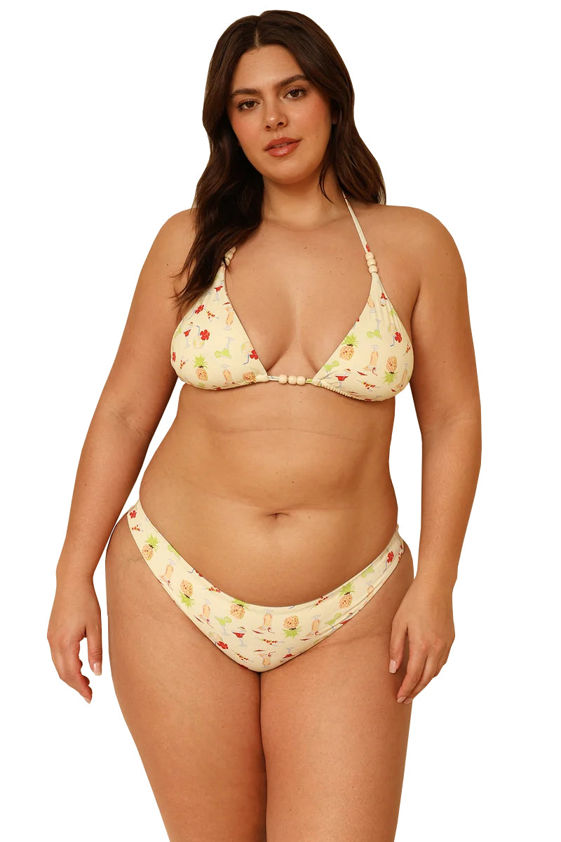 Dippin Daisy's Nocturnal Cheeky Bikini Bottom Pina Colada XS