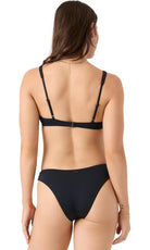 Roxy Solid Beach Classics High Leg Regular Bikini Bottom ANTHRACITE L