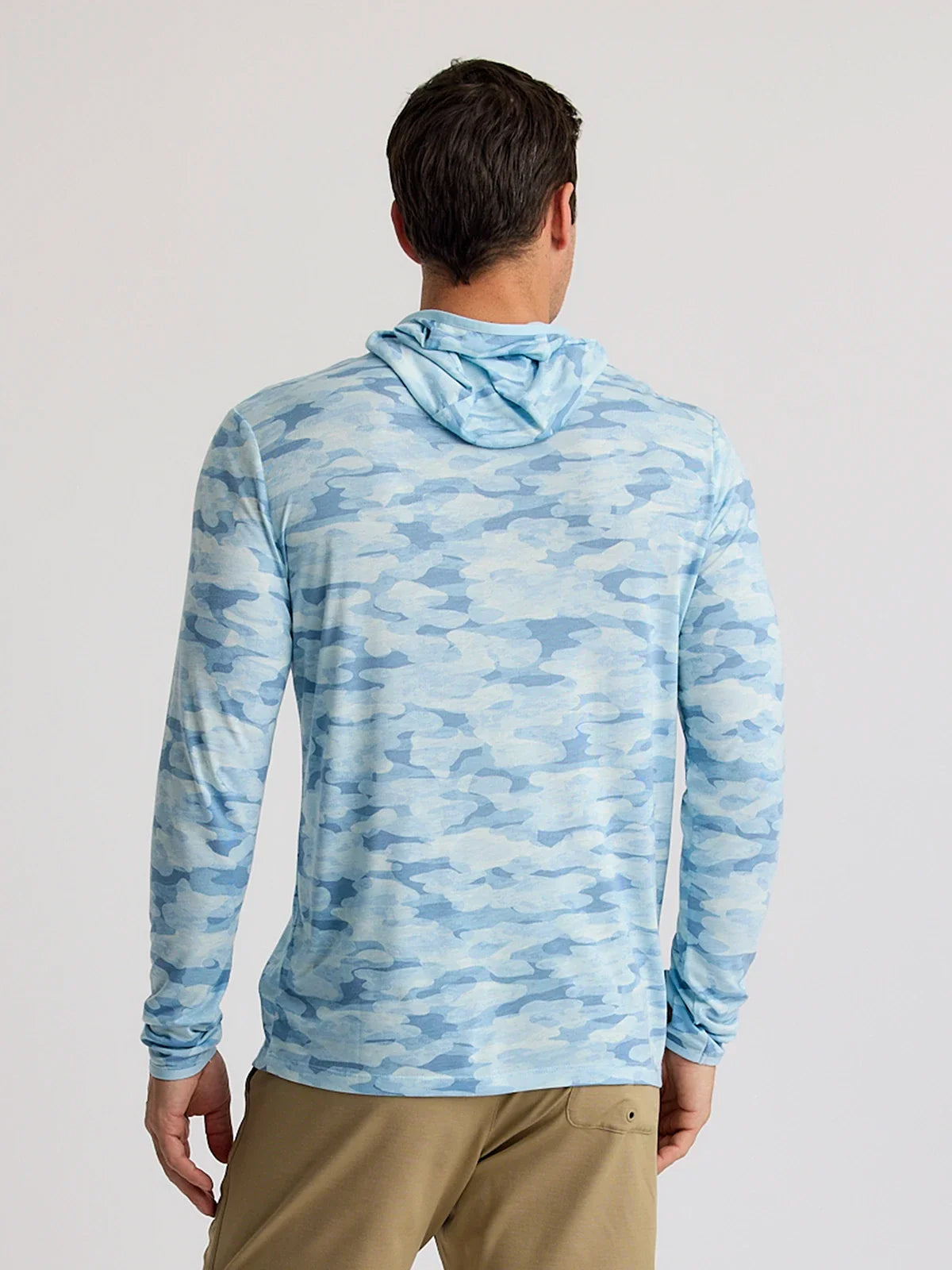 Free Fly Bamboo Lightweight Hoodie Seasmoke Camo Surf Blue XL