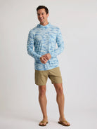 Free Fly Bamboo Lightweight Hoodie Seasmoke Camo Surf Blue M