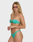 Billabong SHIP WRECKED SHELLY BANDEAU WOMEN Top Green Tropics M