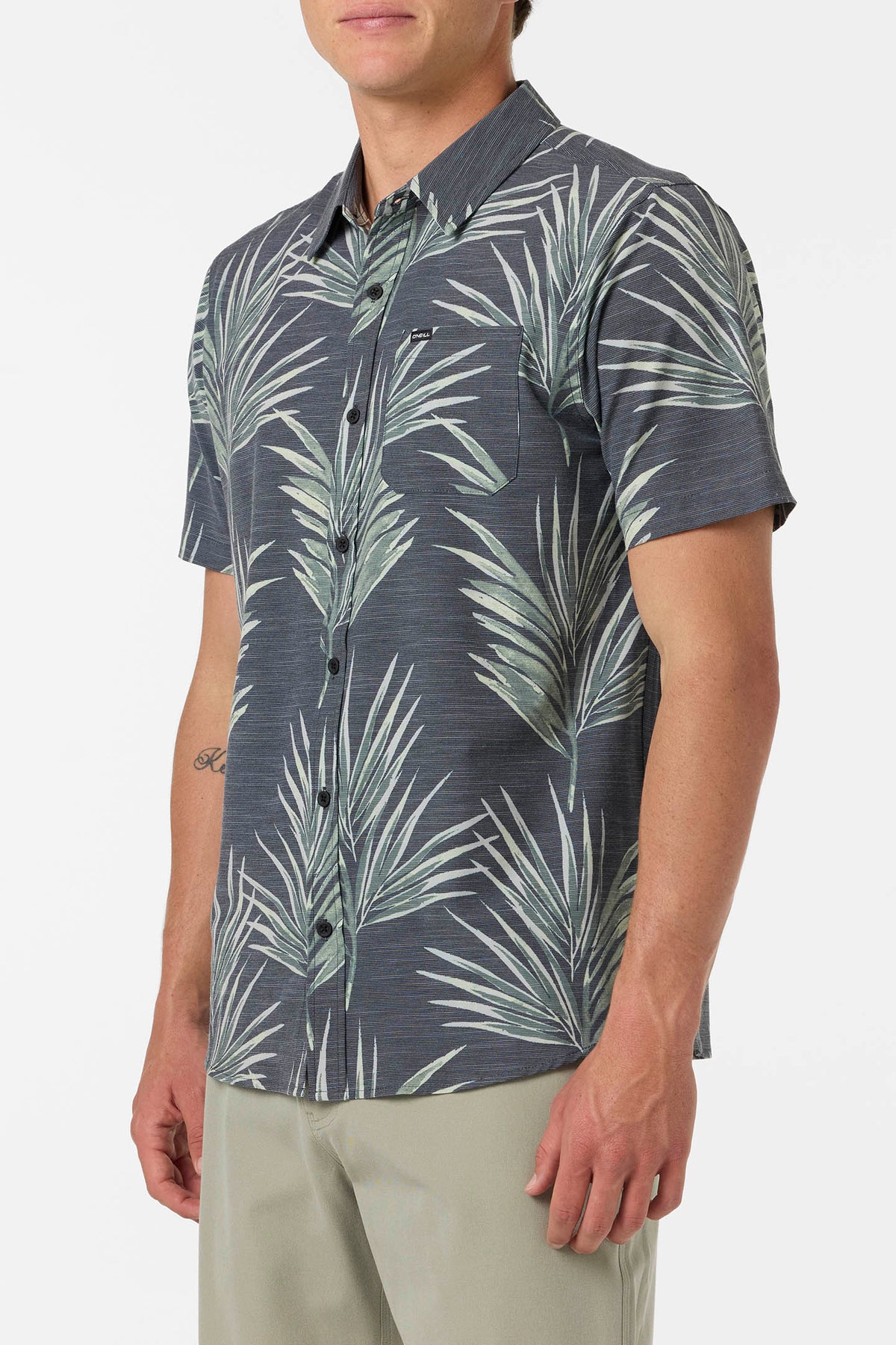 O'NEILL UPF SLUB RELAXED SS WVN SHIRT Black 2 L