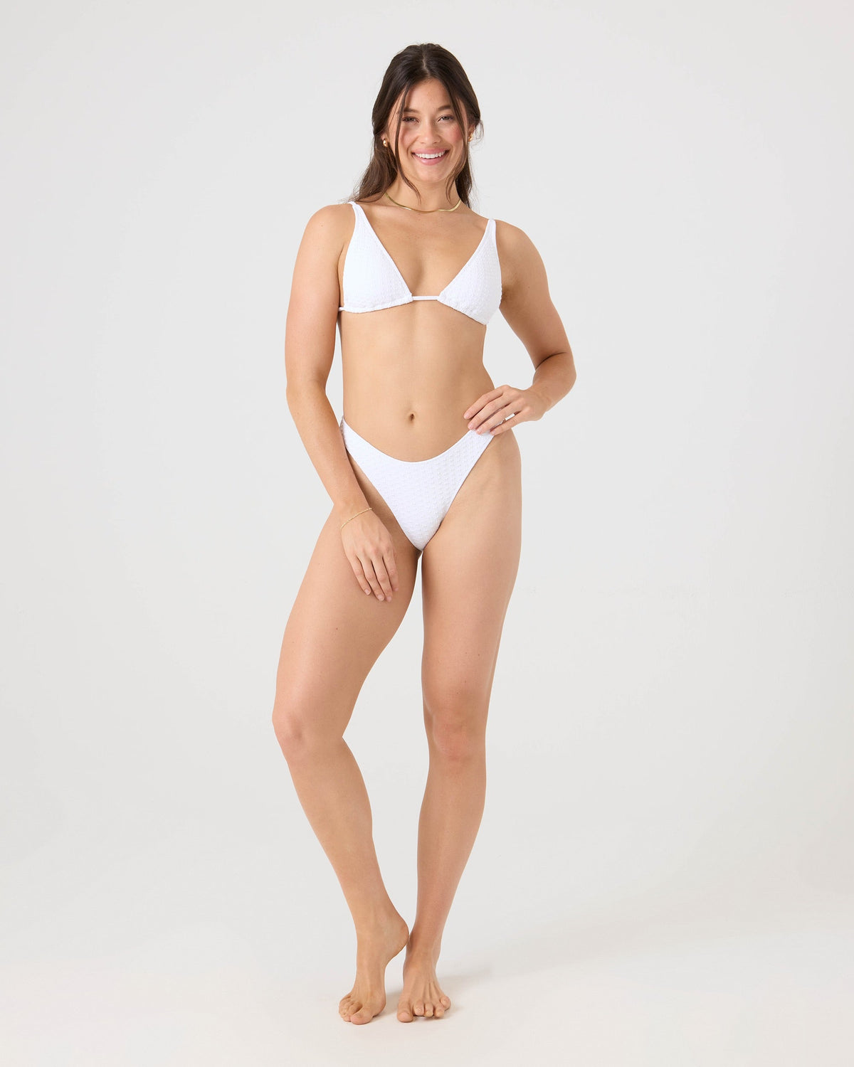Roxy Haliewa Built Up Triangle Bikini Top BRIGHT WHITE L