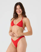 Roxy Rib Love V Front Cheeky Bikini Bottom RED HOT S