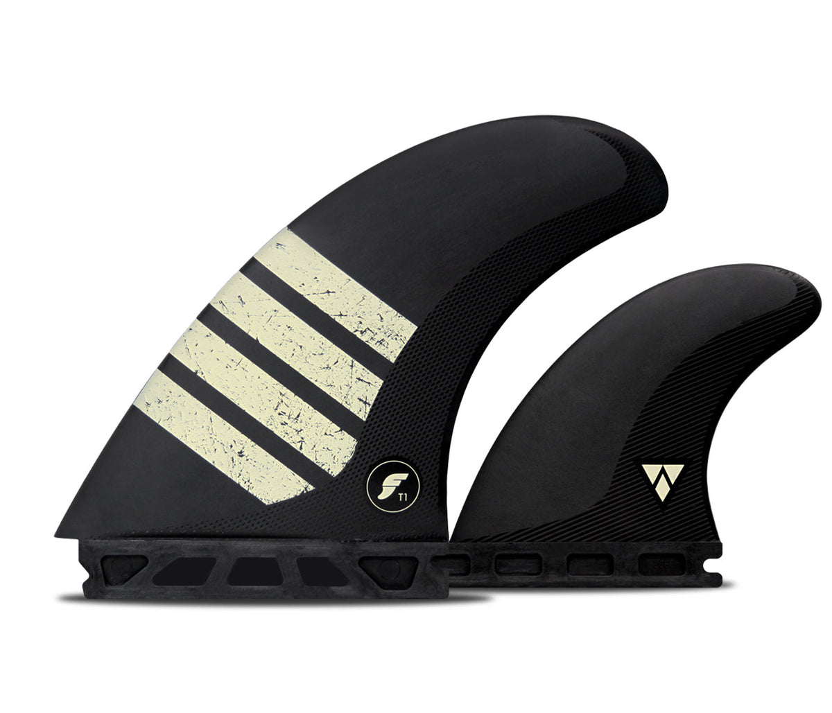 Future Fins FT1 Twin+1 Alpha Twin Fin Set Carbon-Tan-NEW