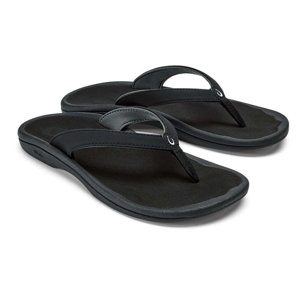 Olukai Ohana Lahi Womens Sandal 4040-Black-Black 10
