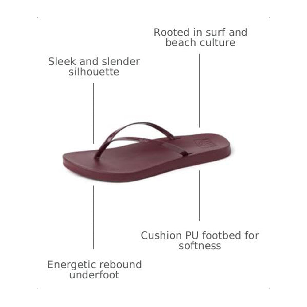 Reef Cushion Slim Womens Sandal Cabernet Crush 6
