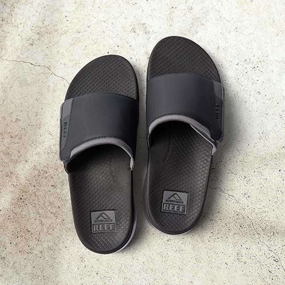 Reef Fanning + Slide Mens Sandal Black-Grey 8