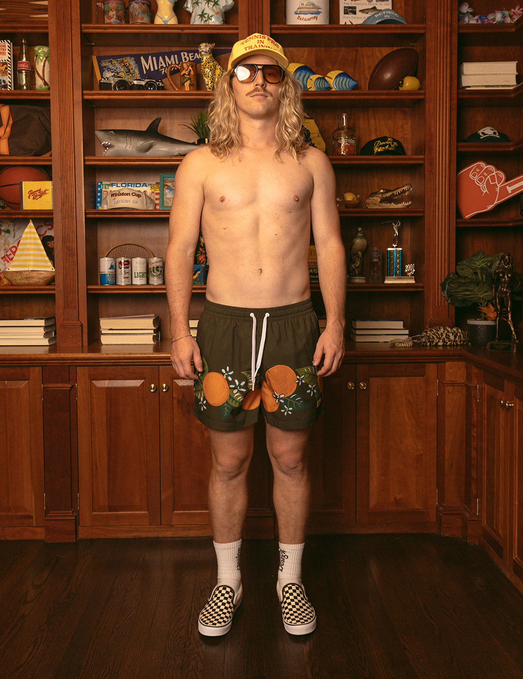 Duvin Tropical Orange Swim Short Black M