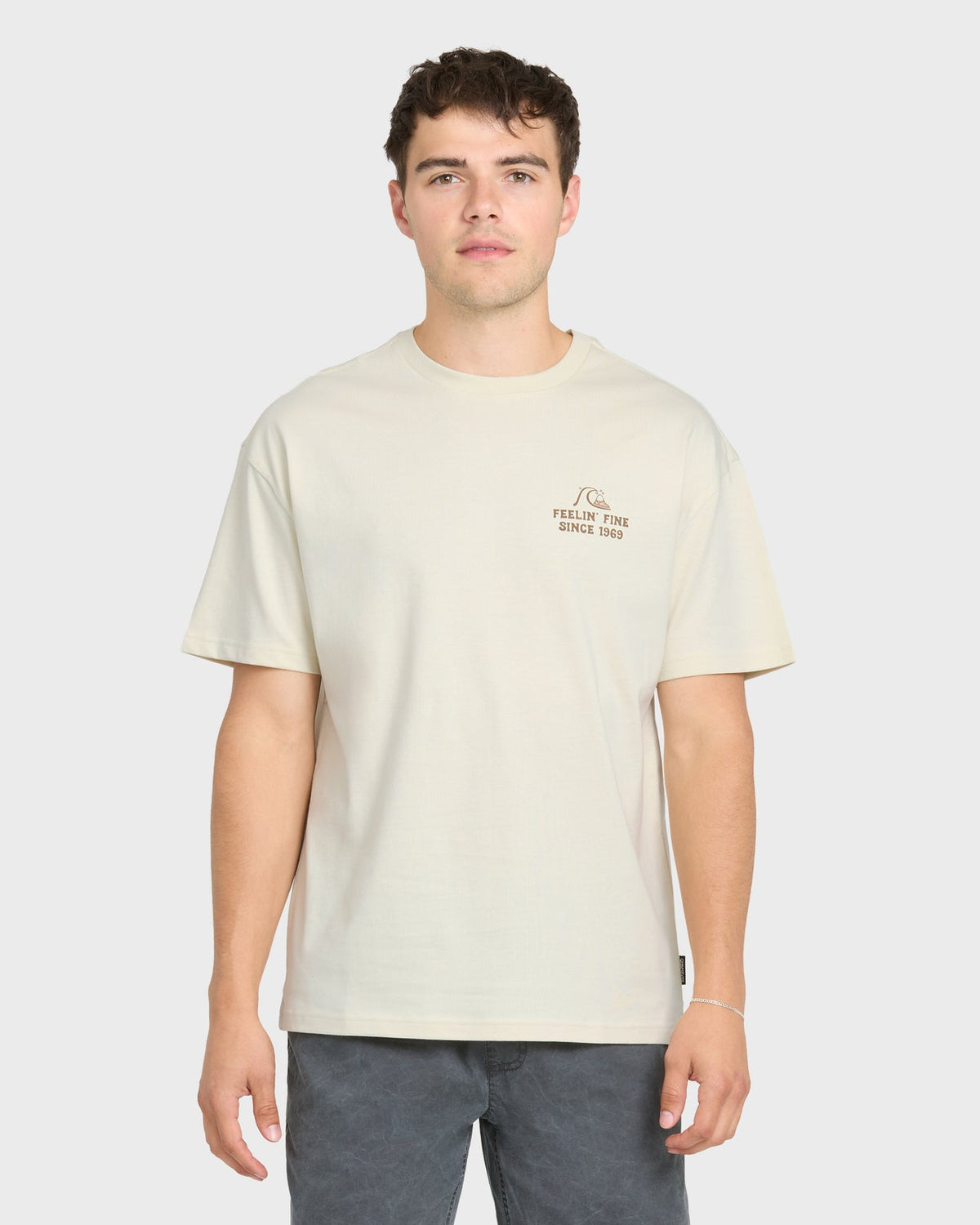 Quiksilver HAWAIIAN PARADISE MEN'S Shirt Silver Birch XL