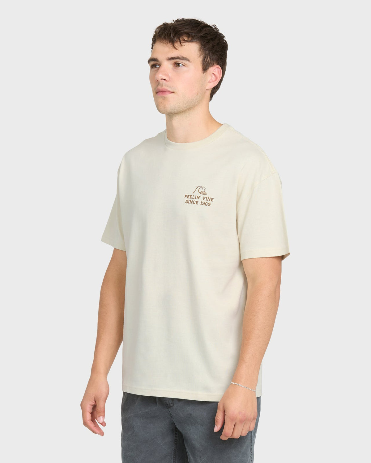 Quiksilver HAWAIIAN PARADISE MEN'S Shirt Silver Birch XL