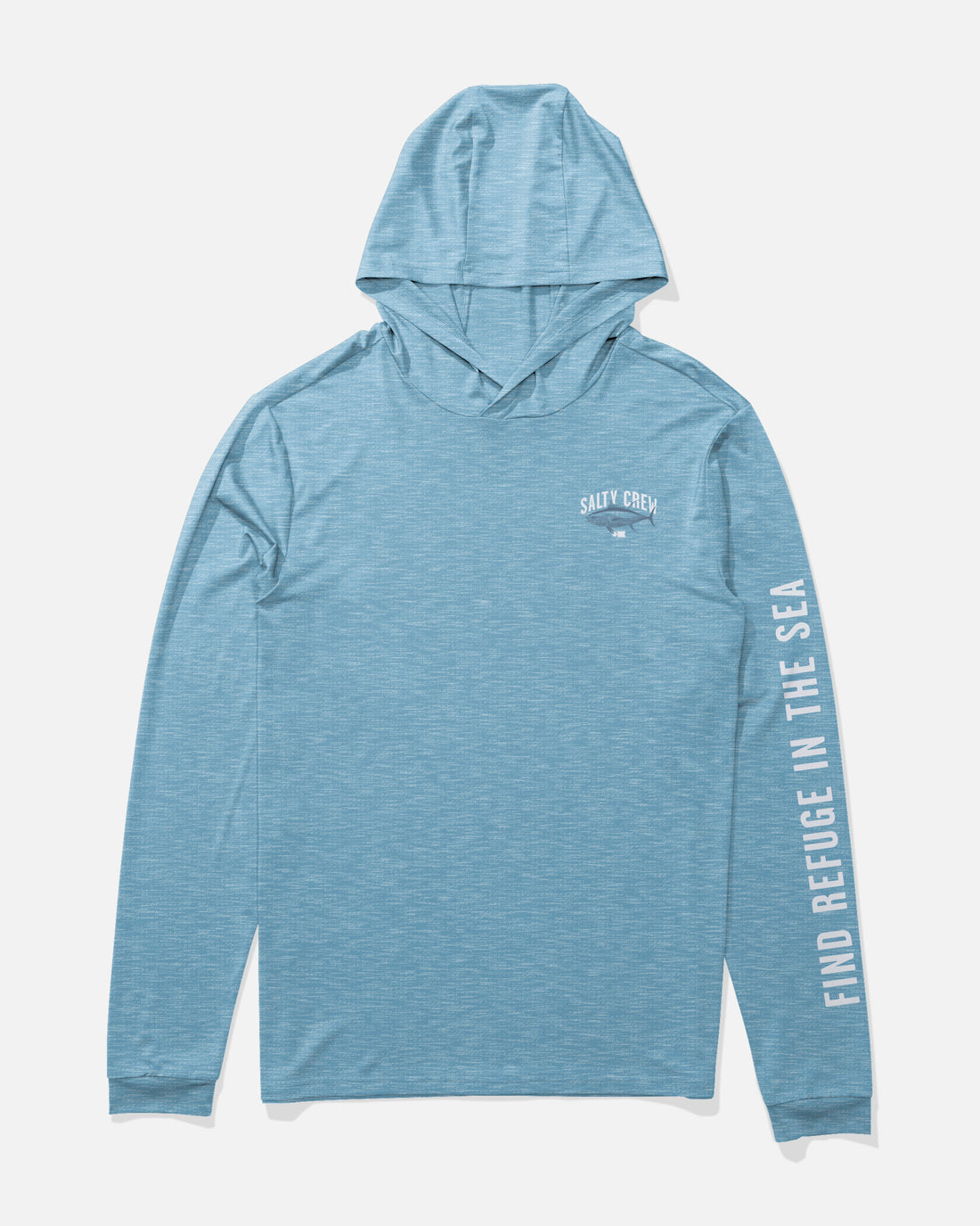 Salty Crew Bitmap Boys Hood Sunshirt Blue Heather M