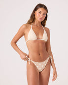Roxy Puka Dots Tie Side Cheeky Nnn Neutral Combo XS