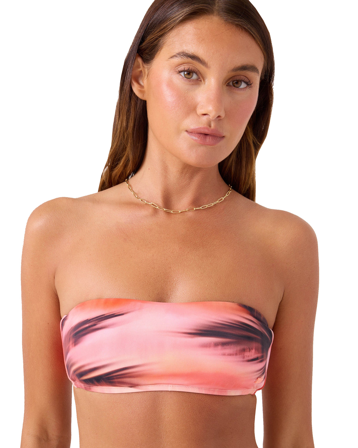 Roxy Palm Before The Storm Bandeau  BLKCORAL M