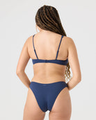 Roxy Solid Beach Classics High Leg Regular Bikini Bottom MOOD INDIGO M