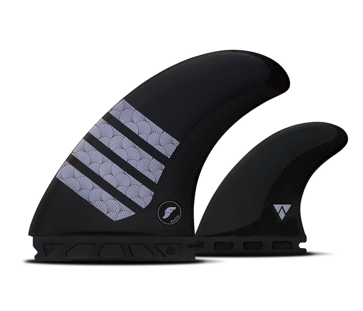 Future Fins Rasta Twin+1 Alpha V-Foil Twin Fin Set Carbon-Purple-NEW