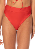 Maaji Suzy Q High Rise Bikini Bottom RedCamelia L