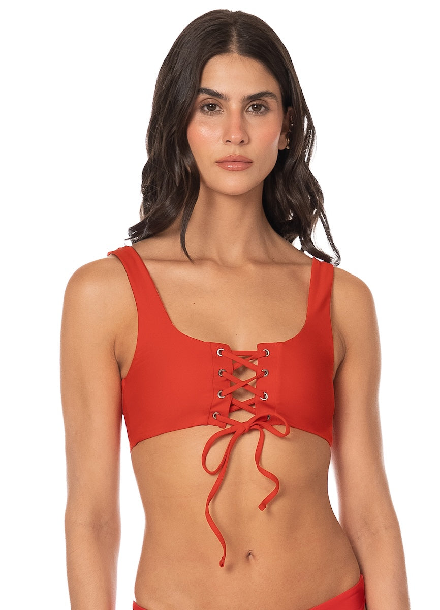 Maaji Dazzle Bikini Top Red M