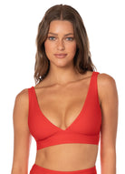 Maaji Allure Long Line Bikini Top RedCamelia XL