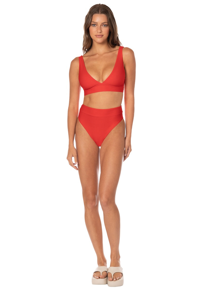 Maaji Allure Long Line Bikini Top RedCamelia XL