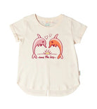 Tank Stream Dolphin Play Girls Tee BOCA-IVORY 0