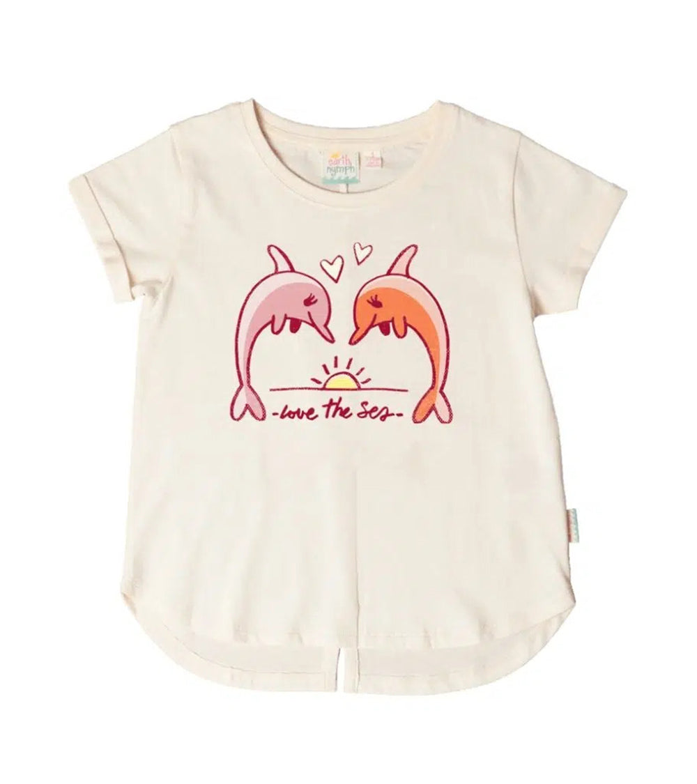 Tank Stream Dolphin Play Girls Tee BOCA-IVORY 4