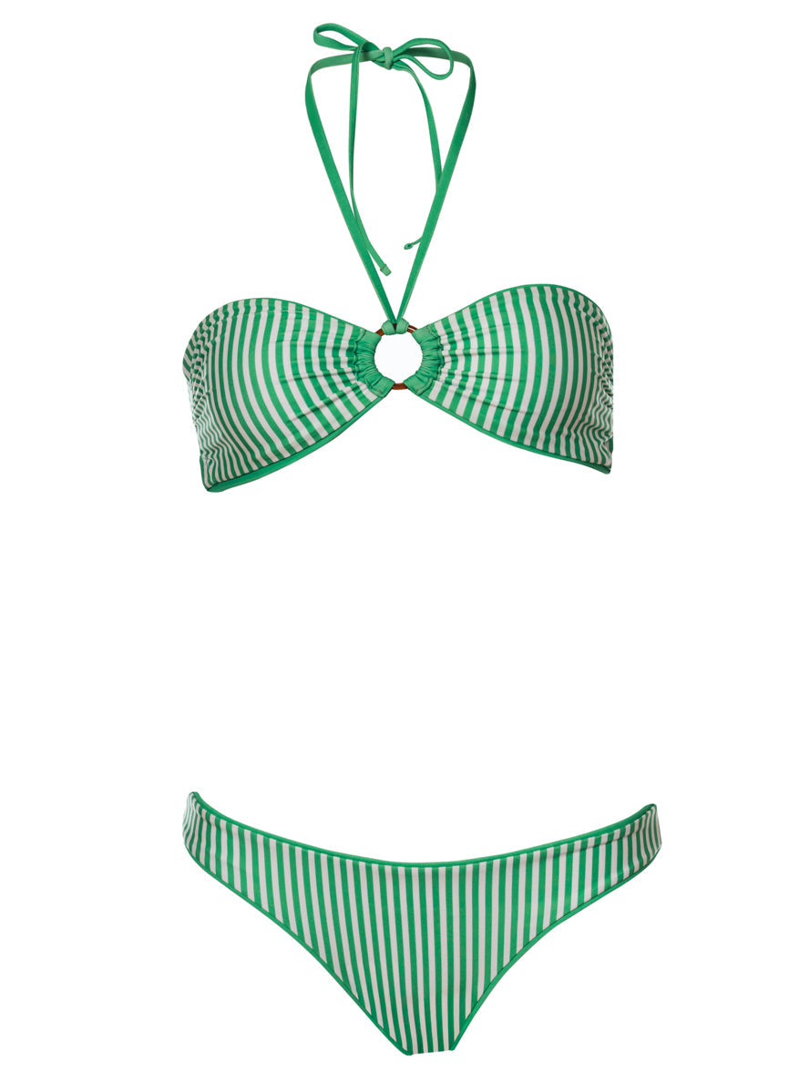MAAJI Solid Stripe Jill Bandeau Top Green M