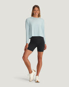 Free Fly Women's Bamboo Shade Crossover Long Sleeve - Tropic Sea XS