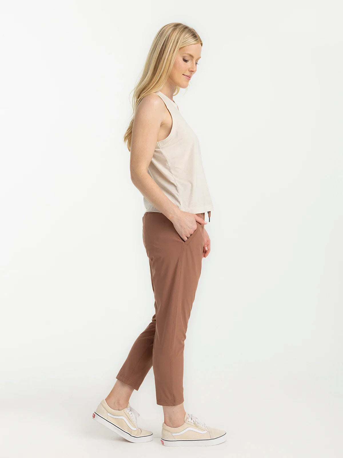 Free Fly Women's Elevate Lightweight Tank Fleece Heather Birch S