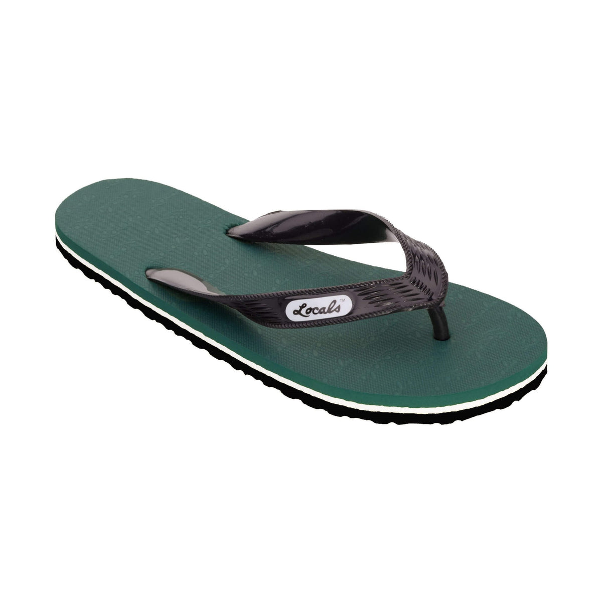 Locals Slippahs Stripe Collection Mens Sandals Green 8/9