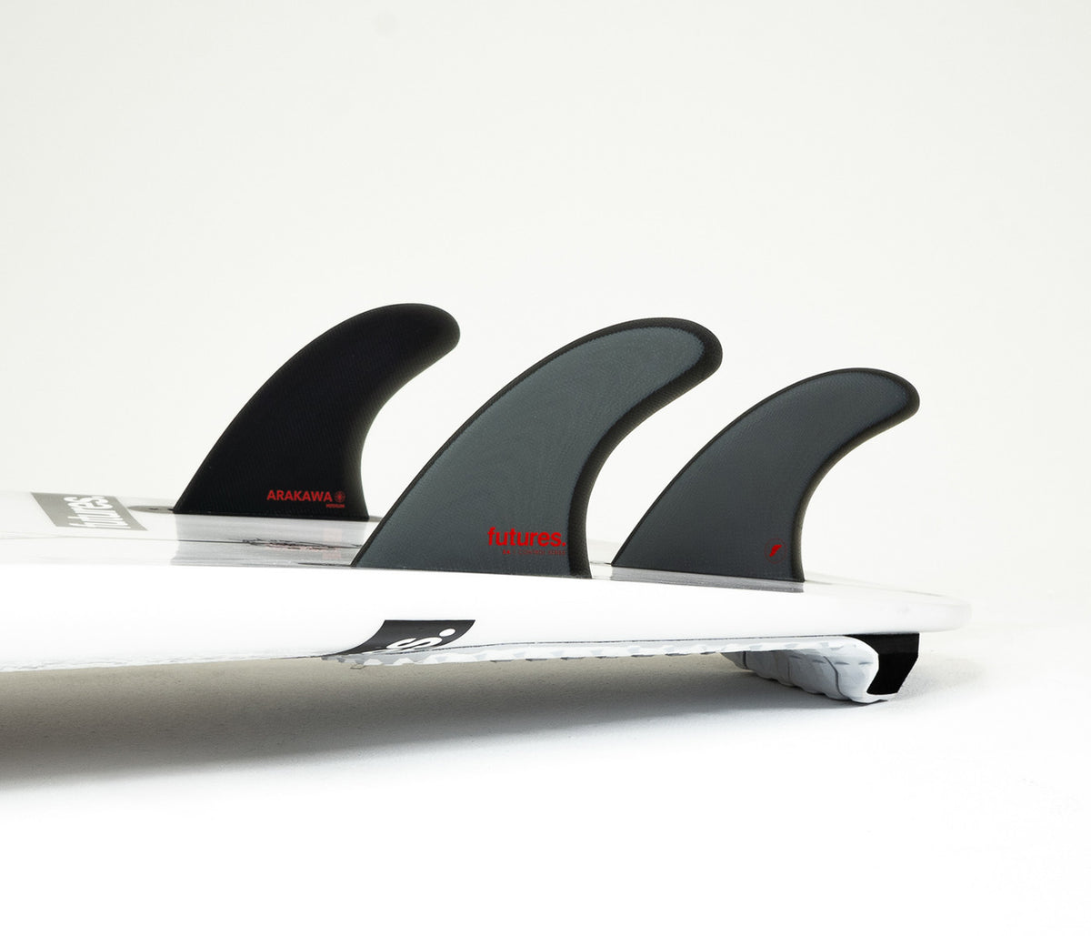 Futures Fins EA Rake Fiberglass Thruster Fin Set Grey-Black M